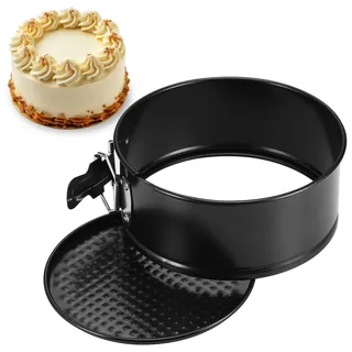 Zocipro Springform 16cm Rund, klein Kuchenform Backform mit Antihaftbeschichtung, Kleine Kuchenbackformen mit Flachboden für Kuchen Backen, Schwarz