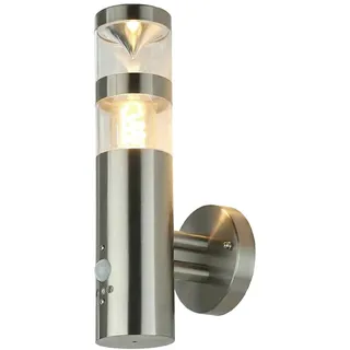 Wandlampe außen Bewegungsmelder LED GU10 IP44 3000 K Edelstahl h: 33 cm Leuchte