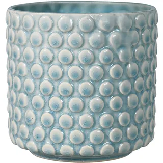 Bloomingville Blumentopf Dot – Dekorative Blumentöpfe für den Innenbereich, Retro-Stil, kreativ, S (12,5 cm Ø), Himmelblau, Keramik