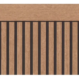 A.S. Création Vliestapete Wallpanel Holz 5 m x 1,06 m Braun