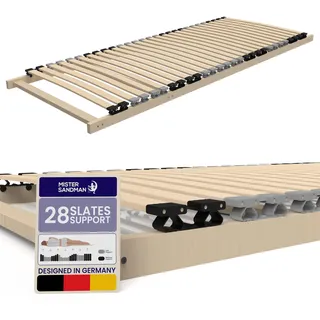 Mister Sandman Lattenrost 120x200 cm 7 Zonen ergonomisch 28 Federleisten stabil rutschfest atmungsaktiv leise LGA-Zertifiziert selbst zusammenbaubar Federholzrahmen kompatibel mit Allen Matratzen
