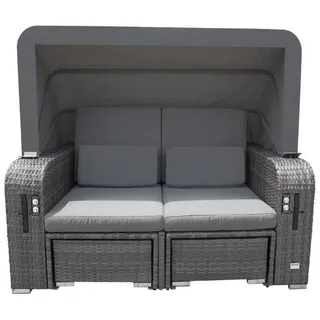 Home Deluxe Strandkorb HOLBY 160 x 69 x 189 cm Grau