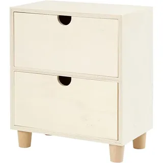 Creativ Company 57946, Holz, 2 Schublade(n), Holz, Einfarbig, Quadratisch, Holz - Braun