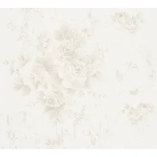 A.S. Création Vliestapete Romantico Blumen Silber FSC®
