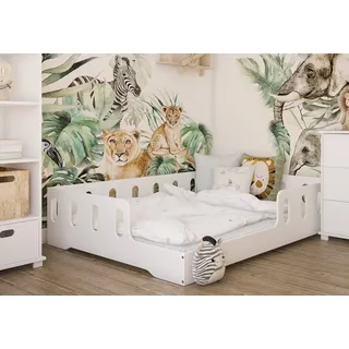 Kids Collective Jugendbett Bodenbett 140 x 200 cm Kiefer weiß