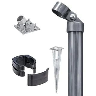 GAH Alberts Eck-Set für Zaun Alberts Fix-Clip Pro Anthrazit 102 cm Hoch zum Aufschrauben