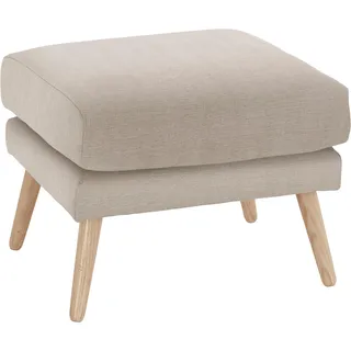 Hocker OTTO HOME "Bille", beige (creme), B:58cm H:45cm T:58cm, Struktur (100% Polyester);Struktur fein (100% Polyester);Samtoptik (100% Polyester);Luxus-Microfaser weich (100% Polyester), Hocker, Hocker, mit Eiche-Beinen, Design by Morten Georgsen
