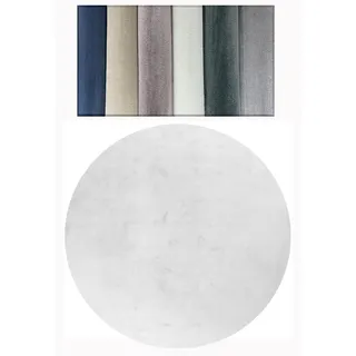 Tadi & Imperio2018 Runder Teppich, Weiß, Creme, Kurzflor, für Wohnzimmer, groß, Teppich zum Zuschneiden