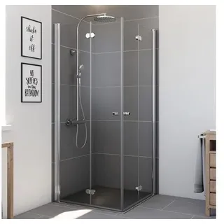 Eckeinstieg mit Drehfalttür Breuer Elana Komfort 750x800x2000 mm Dekorglas Chinc