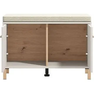 Dmora Eingangsbereich Möbel Marciana 80x40x57h cm, Cremeweiß, ein Regal, 2 Türen - Weiß