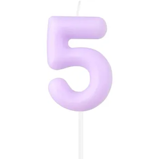 Macaron lila Zahl 5 Kerzen, lila Kerzen zum 5th Geburtstag, Macaron Happy Birthday Kerze für Kuchen, süße Kuchendekoration, Macaron lila Tortenaufsatz für Mädchen Jungen Geburtstagsdekorationen