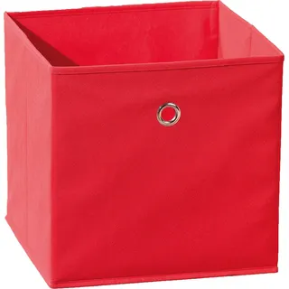 Inter Link – Faltbare Aufbewahrungsbox – Klappbarer Objekthalter – Stoff Faltbox – Aufbewahrungsbox für Raumteiler oder Regale – 32 x 32 x 32 cm – Mit Fingerloch – Winny – Rot (Packung mit 6)