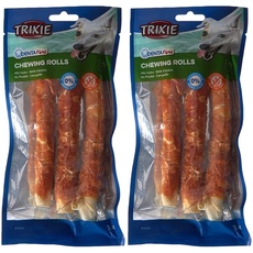 TRIXIE glutenfreie Hühnchen Kaurollen Denta Fun Chicken Chewing Rolls, 17 cm, 3 St./140 g - 31327 (Packung mit 2)