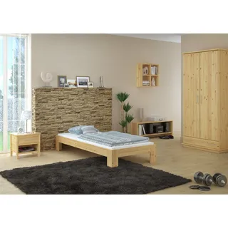 Erst-Holz Futon, Einzel Bett 90 x 200 cm Kiefer massiv mit Rollrost 60.67-09