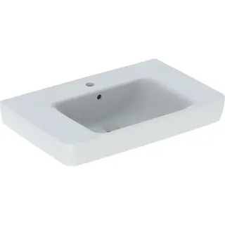 Geberit Renova Plan, Waschtisch mit Ablagefläche, 75x48 cm, 1 Hahnloch, mit Überlauf, 501694, 501.694.00.1, Farbe: Weiß