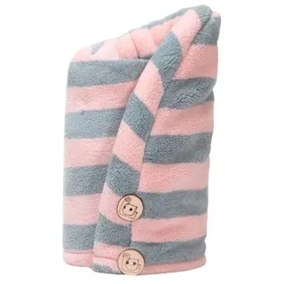 Trust My Sister Mikrofaser Haartuch Rosa-Grau, 1 Stück