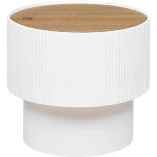 Couchtisch "enola" in eschenfurnier d38,5cm weiß - Atmosphera créateur d'intérieur - Weiß