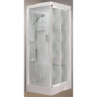 Novellini Neu Holiday Sf Hammam 100x80 CM Kabine Balg Mechanisch Aqua Weiß