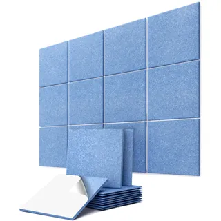 vilz 12 Stück Schallabsorber Panel Akustik aus recyceltem Filz - Akustikplatten Schalldämmung 250x250x9 mm