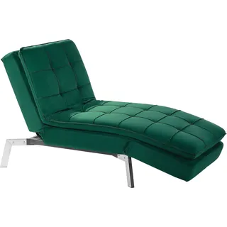 BELIANI Chaiselongue Smaragdgrün Samtstoff Verstellbarer Kopfteil und Schlaffunktion Retro Design Glamouröser Stil - Grün