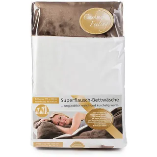 Gözze - Wendebettwäsche, Cashmere-Feeling, Bettbezug: 155 x 220 cm, Kissenbezug: 80 x 80 cm, Mikrofaser - Taupe/Wollweiß