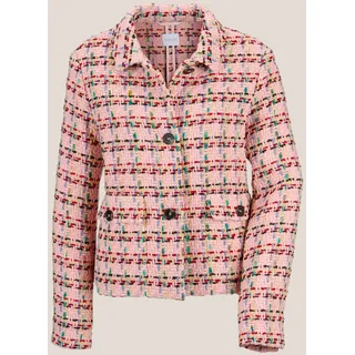 Kurzblazer MADELEINE "Blazer Kurzer Blazer mit Struktur", Damen, Gr. 38, rosa (puderrosé, multicolor), Obermaterial: 100% Polyester PES., Modern, normal, Blazer Kurzblazer