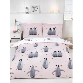 Rapport - Baby Pinguin - Bettwäsche-Set wendbar AG661 (Einzelbett) (Pink/Grau) - Rosa