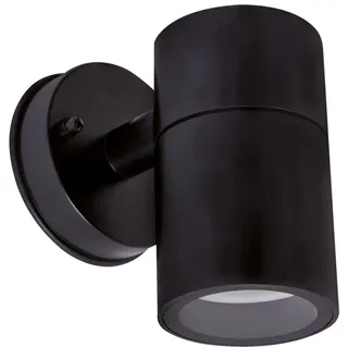 Wandleuchte Außenlampe IP54 Schwarz h: 12 cm klein GU10 Downlight Balkon Haus