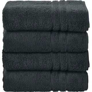 done.® Daily Uni Handtuchset 50 x 100 cm schwarz 4 St.