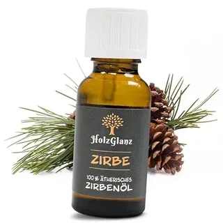 HolzGlanz Zirbelkieferöl 20ml - naturreines Zirbenöl - Zirben Öl - Ätherisches Öl - Zirben Raumduft - aus Österreich - Arven Öl - Pinus Cembra Alpes - ideal für Zirbenlampen