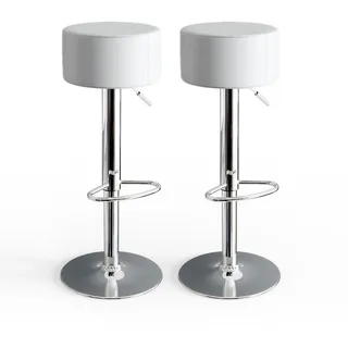 Vicco Barhocker 2er Set Weiß Schminkhocker höhenverstellbar Drehstuhl