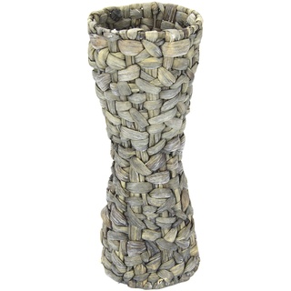 Flair Flower Blumenvase Topf Übertopf Vase für künstliche Blumen Kunstblumen oder Pampasgras Pflanzen Muttertag Deko längliche große schmale hohe Handgemachte geflochtene Tisch-Vase Bodenvase