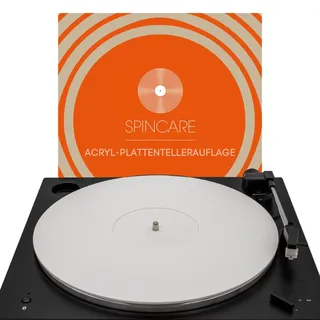 Weiße Acryl-Slipmat für Plattenspieler | SPINCARE Premium 4mm Plattentellerauflage | 12" Antistatische Vinyl Matte | Verbessert Klang beim Schallplatten-Abspielen | Hochwertige Slipmat