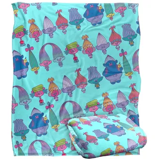 TROLLS Decke, 152 x 127 cm, Lineup-Muster, seidige Haptik, superweich