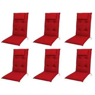 Doppler Hochlehner Auflage 6 St. 8 x 40 x 5 cm rot