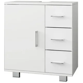 ML-Design Waschbeckenunterschrank 3 Schubladen 60 x 60,8 x 33 cm Weiß