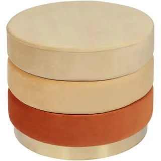 Kayoom Hocker , Orange, Goldfarben , Textil , rund , 42 cm , Wohnzimmer, Sessel, Hocker & Hockerbänke, Sitzhocker