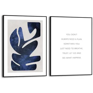Poster REINDERS "Abstract Blue", blau (farbe bild(er): blau), B:30cm H:40cm T:1,6cm, Bilder, Poster, Home Office - Organische Formen - Mindset - Blau - MDF - Abstrakt