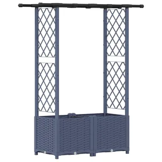 vidaXL Hochbeet mit Rankgitter und Dach Grau 124,5 x 40 x 136 cm PP - Grau
