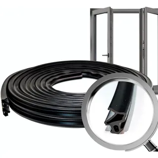 Aluminium-Dichtungen S-1172 (20m) – schwarze EPDM Tür- und Fensterdichtung, isolierender Zugluftstopper für Wärme- und Schallschutz, perfekt zur Abdichtung und Reduzierung von Luftlecks und Geräuschen