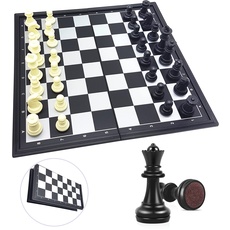 Lexibook Chessman® Classic, Magnetische Und Faltbare Schachbrett, 32 Stück, Familienbrettspiel, Schwarz/Silber, CGM320