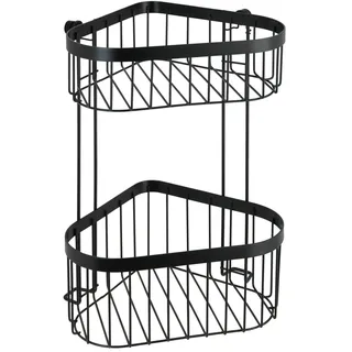 Wenko Eckregal Classic Plus Black, Eckwandablage mit hochwertigem Rostschutz, 23,5 x 33 x 18,5 cm, Schwarz