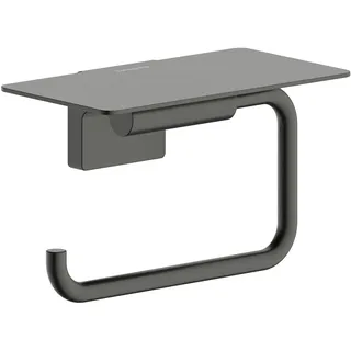 Hansgrohe AddStoris S Papierrollenhalter mit Ablage, 41789340, Farbe: Brushed Black Chrome,