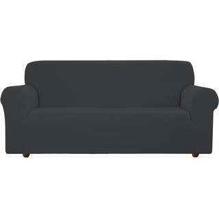 EBETA E Elastisch Sofa Überwürfe Sofabezug, Stretch Sofahusse Sofa Abdeckung Hussen für Sofa, Couch, Sessel 3 Sitzer (Dunkelgrau, 185-235 cm)