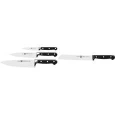 Zwilling Messer-Set, 3-tlg, Spick-/Garniermesser, Fleischmesser, Kochmesser, Professional S & Brotmesser, Klingenlänge: 20 cm, Klingenblatt mit Wellenschliff, Twin Chef