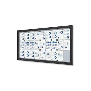 Showdown® Displays Schaukasten Premium grau 27x DIN A4 212,5 x 4,7 x 106,7 cm, 1 St.