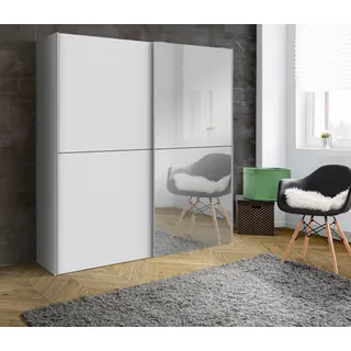 Forte Schwebetürenschrank White Kiss 170 x 190 x 61 cm Weiß