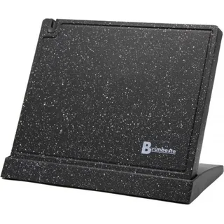 Brunbeste Magnetischer Messerblock mit Schleifgerät – Schwarz matt – Marmoroptik – 27 x 23 cm - Silber