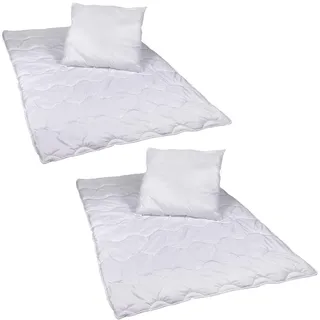 Unbekannt 4 teiliges Premium Bettenset Allergiker geeignet Steppbett Steppbettdecke Bettwäsche Bettdecke 2X 135x200 cm & Kopfkissen 2X 80x8