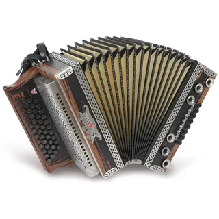 Strasser 4/III Hoamat Harmonika G-C-F-B, mit X-Bass, Edelnuss